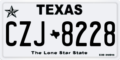 TX license plate CZJ8228