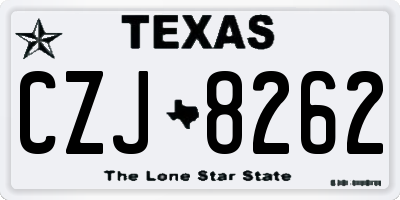 TX license plate CZJ8262