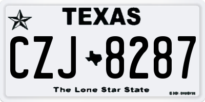 TX license plate CZJ8287