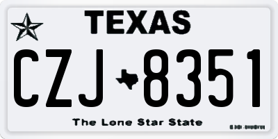 TX license plate CZJ8351