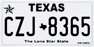 TX license plate CZJ8365