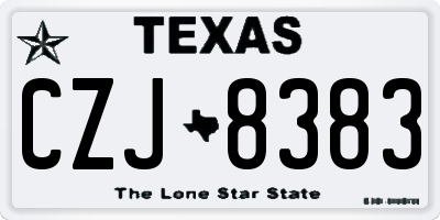 TX license plate CZJ8383