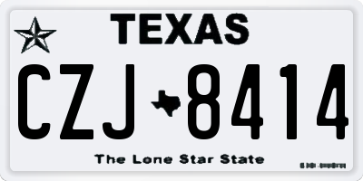 TX license plate CZJ8414