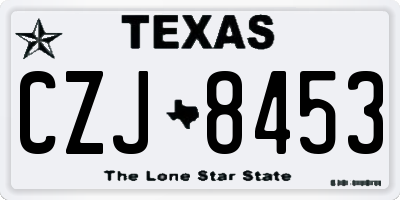 TX license plate CZJ8453