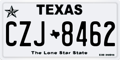 TX license plate CZJ8462