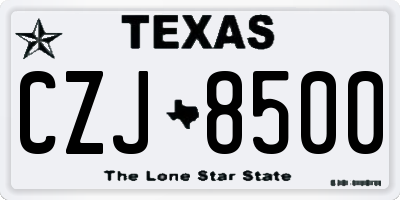 TX license plate CZJ8500