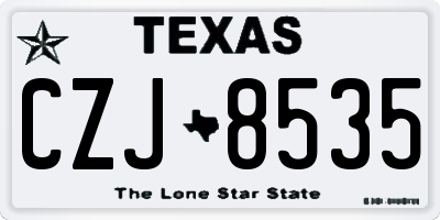 TX license plate CZJ8535