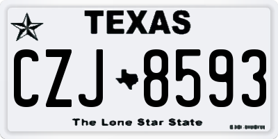 TX license plate CZJ8593