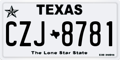 TX license plate CZJ8781