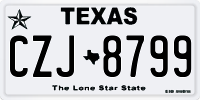 TX license plate CZJ8799