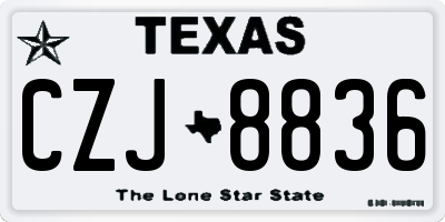 TX license plate CZJ8836
