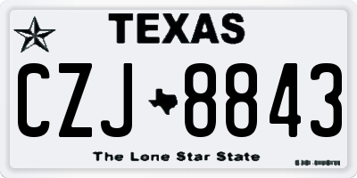 TX license plate CZJ8843
