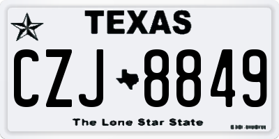 TX license plate CZJ8849