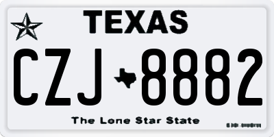 TX license plate CZJ8882