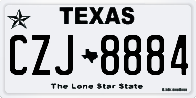 TX license plate CZJ8884