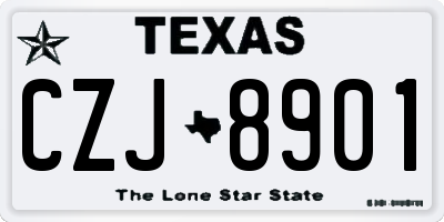 TX license plate CZJ8901