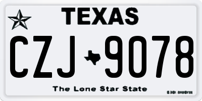 TX license plate CZJ9078