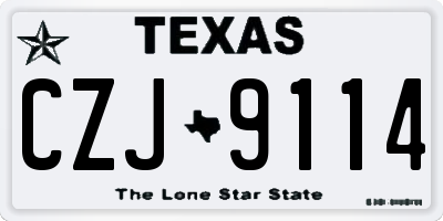 TX license plate CZJ9114