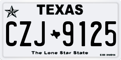 TX license plate CZJ9125