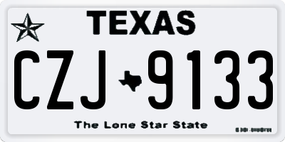 TX license plate CZJ9133