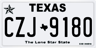 TX license plate CZJ9180