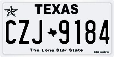 TX license plate CZJ9184