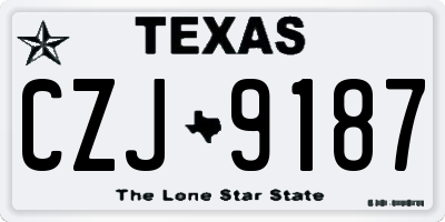 TX license plate CZJ9187