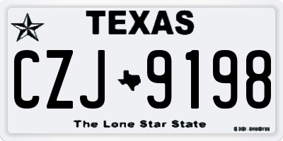 TX license plate CZJ9198
