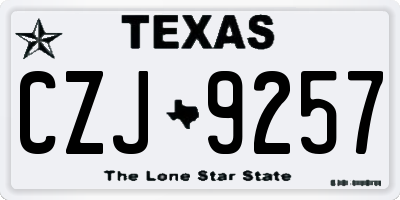 TX license plate CZJ9257