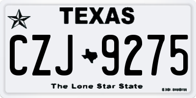 TX license plate CZJ9275