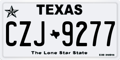 TX license plate CZJ9277