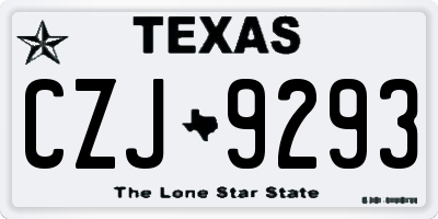 TX license plate CZJ9293