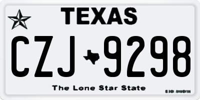 TX license plate CZJ9298