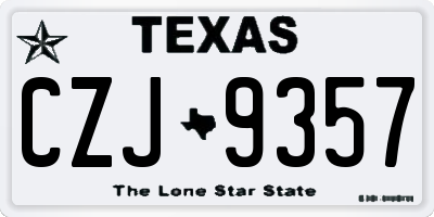 TX license plate CZJ9357