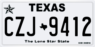 TX license plate CZJ9412