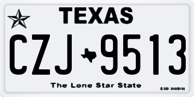 TX license plate CZJ9513