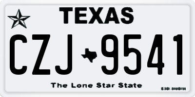 TX license plate CZJ9541
