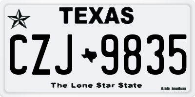 TX license plate CZJ9835