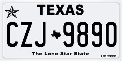 TX license plate CZJ9890
