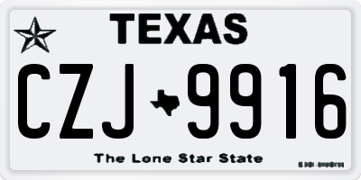 TX license plate CZJ9916