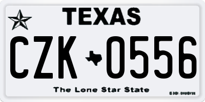 TX license plate CZK0556