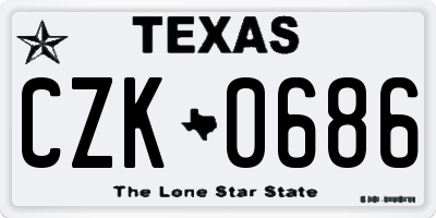 TX license plate CZK0686
