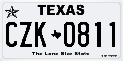 TX license plate CZK0811