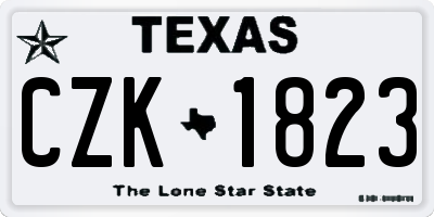 TX license plate CZK1823