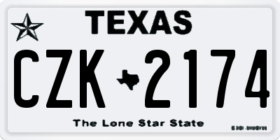 TX license plate CZK2174
