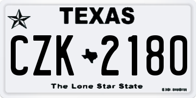 TX license plate CZK2180