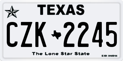 TX license plate CZK2245