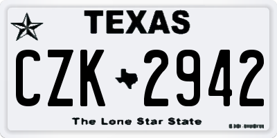 TX license plate CZK2942