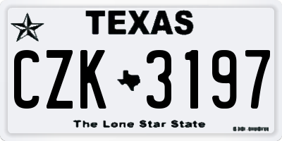 TX license plate CZK3197