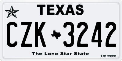 TX license plate CZK3242